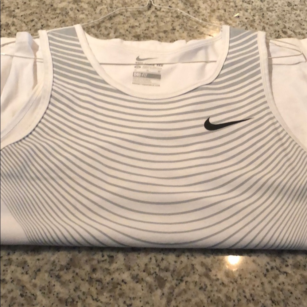Nike - Dri-Fit - Athletic Cut - White - Tank Top